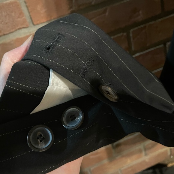 Massimo Daniele Italy Women black pin striped blazer size It 48 US 12-14 L/XL ! - Picture 9 of 13